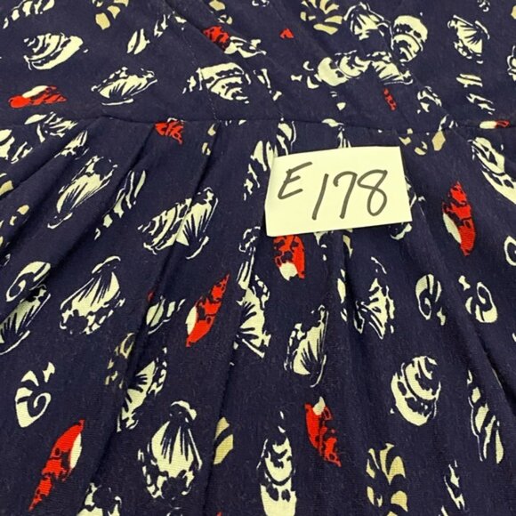 E-178 Laura Ashley Red White &‎ Blue Short Sleeve MIDI Dress Size 6 - Picture 8 of 14